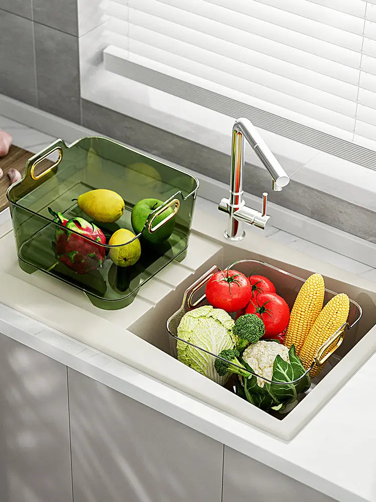 Household Retractable Vegetable Sink Drain Basket Kitchen Sink