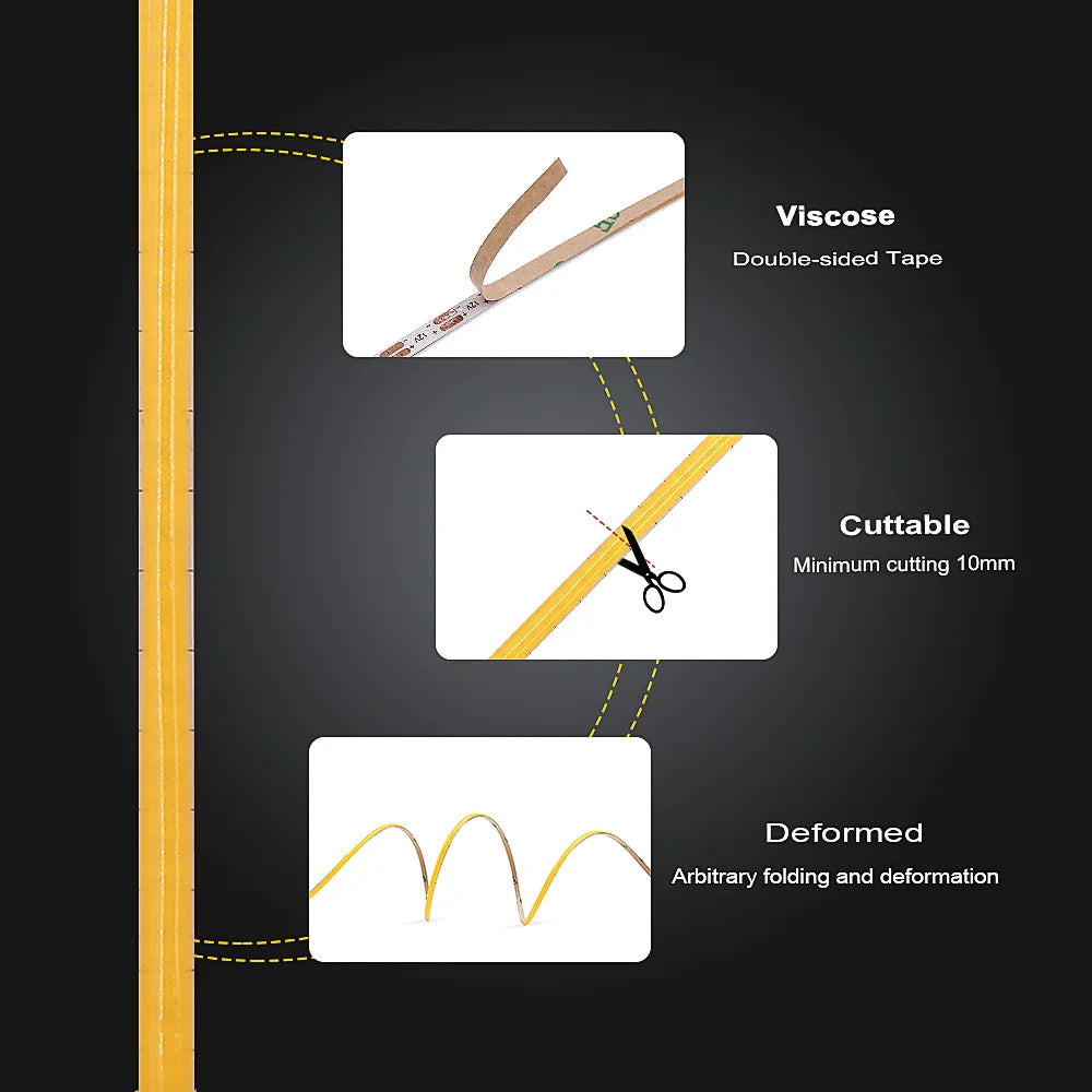 Fita LED COB ultrafina de 3 mm LT63