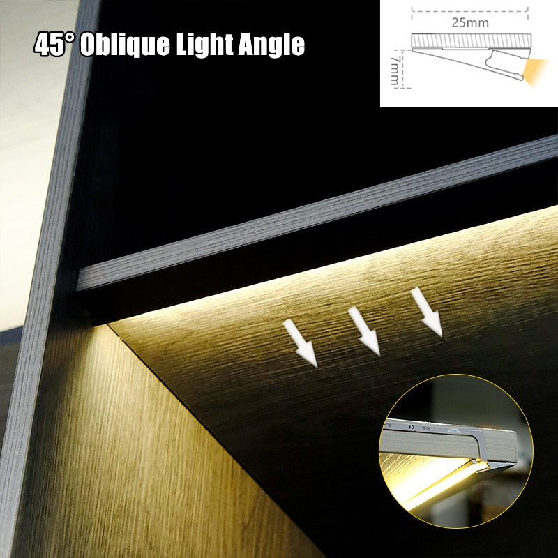 Ultra-thin LED 45° cabinet light LT74