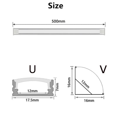 U/V Shaped Flat Hard LED light strip LT101