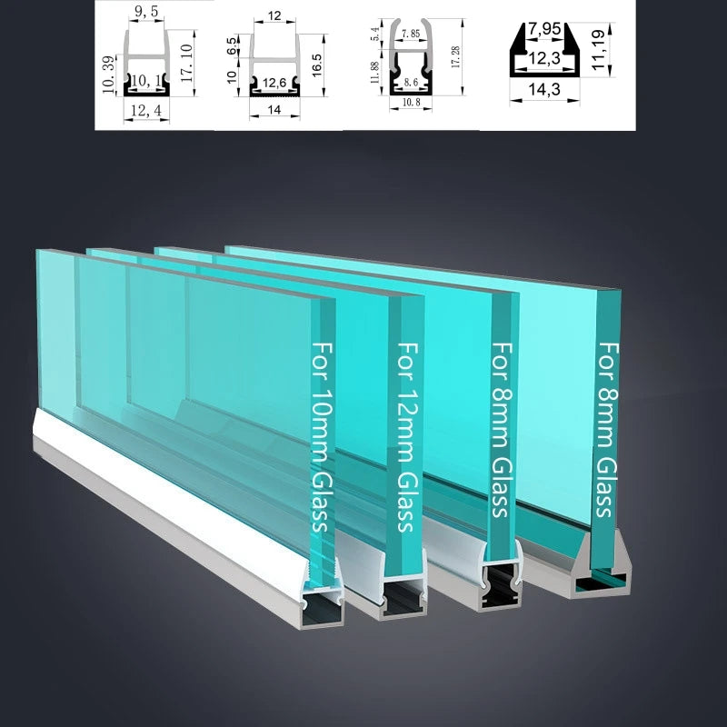 Perfil de alumínio LED para gabinete de camada de vidro LT114