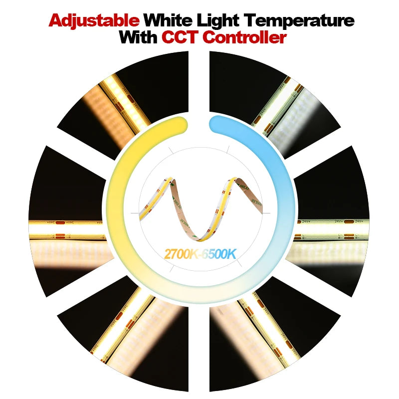 CCT 3-color COB Dimmable Light Strip LT99