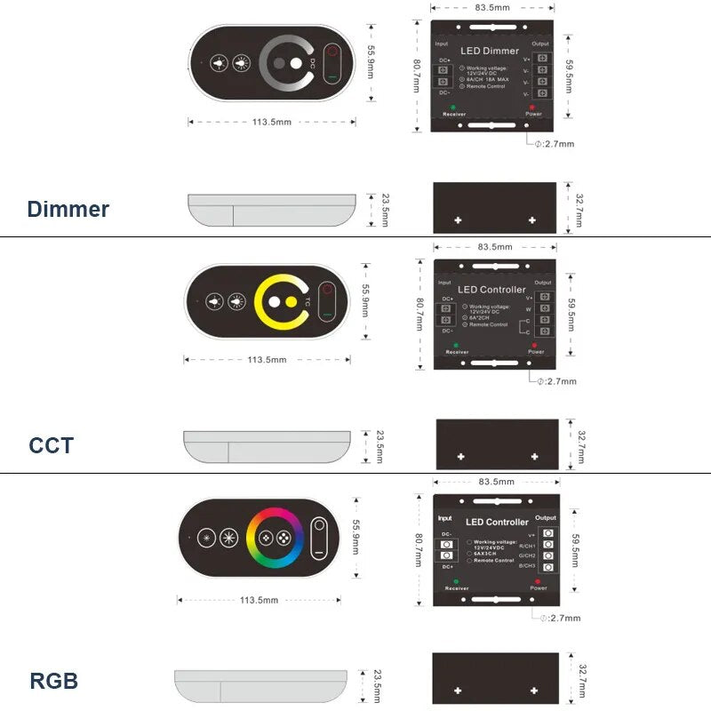 Light Strip Touch Remote Dimmer LT88