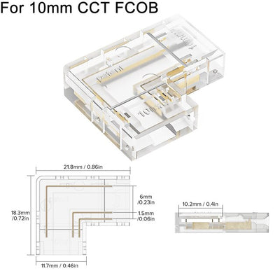 4-Pack FCOB Clear L-Shaped Cap Connectors LT66