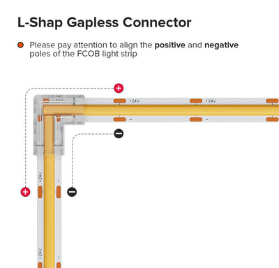 4-Pack FCOB Clear L-Shaped Cap Connectors LT66