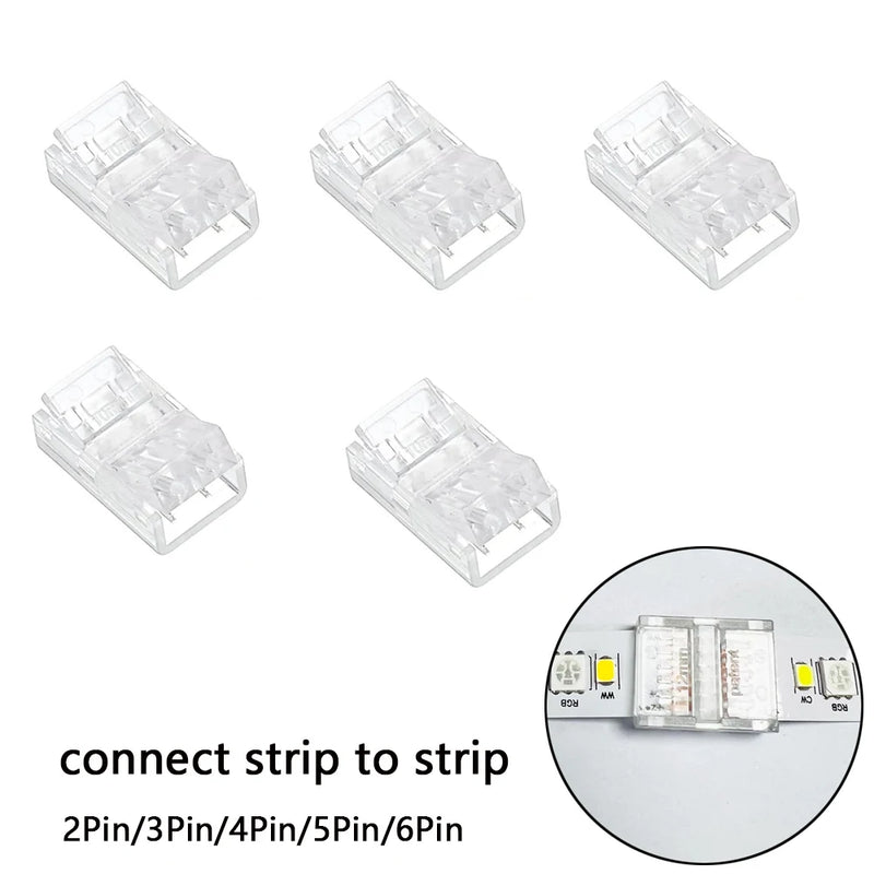 5PCS Transparent Solderless Light Strip Connector LT107