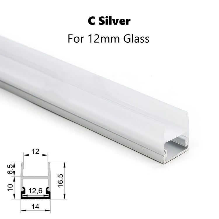 Perfil de alumínio LED para gabinete de camada de vidro LT114