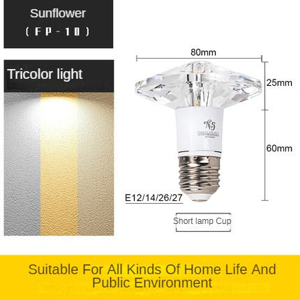 LED Tri-color Crystal Light Bulb LT42 YEECHOP