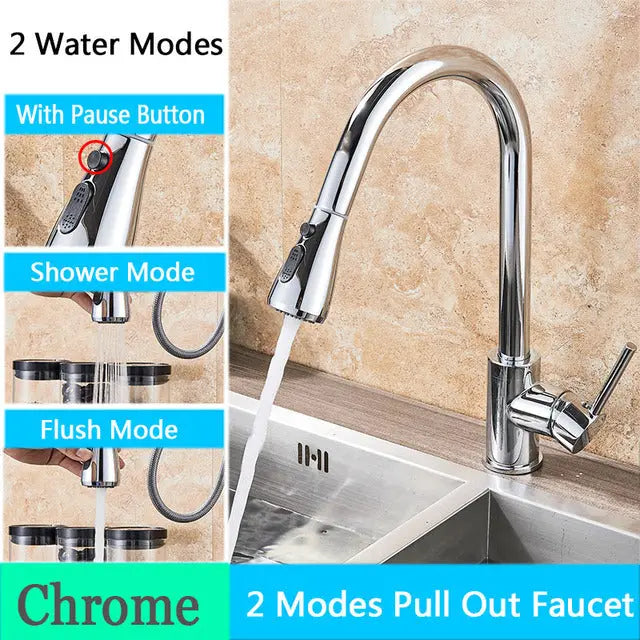 Brushed Nickel Single Hole Pull Out Spout Faucet KT20 YEECHOP