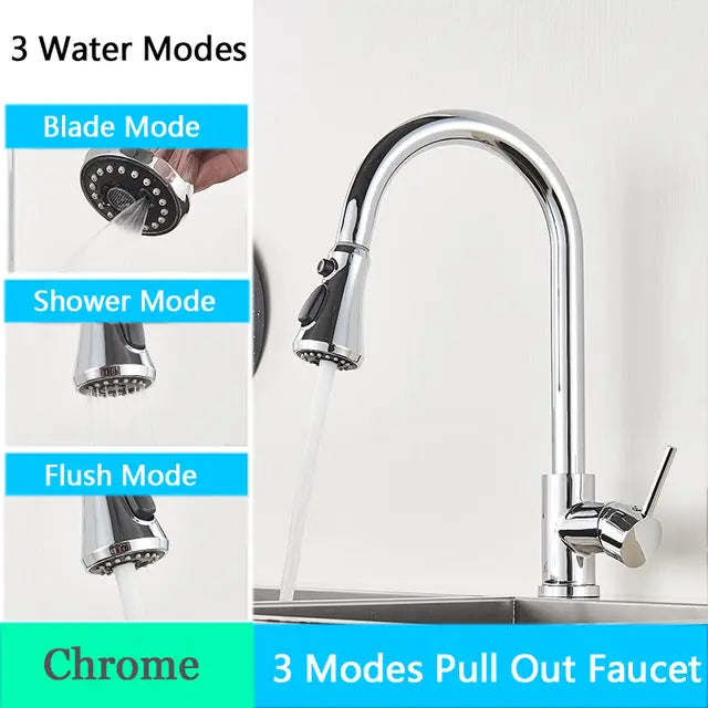 Brushed Nickel Single Hole Pull Out Spout Faucet KT20 YEECHOP