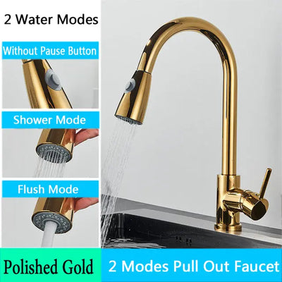 Brushed Nickel Single Hole Pull Out Spout Faucet KT20 YEECHOP