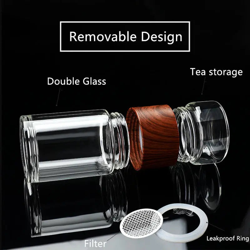 Double Glass Water Bottle Tea Infuser TS39 YEECHOP