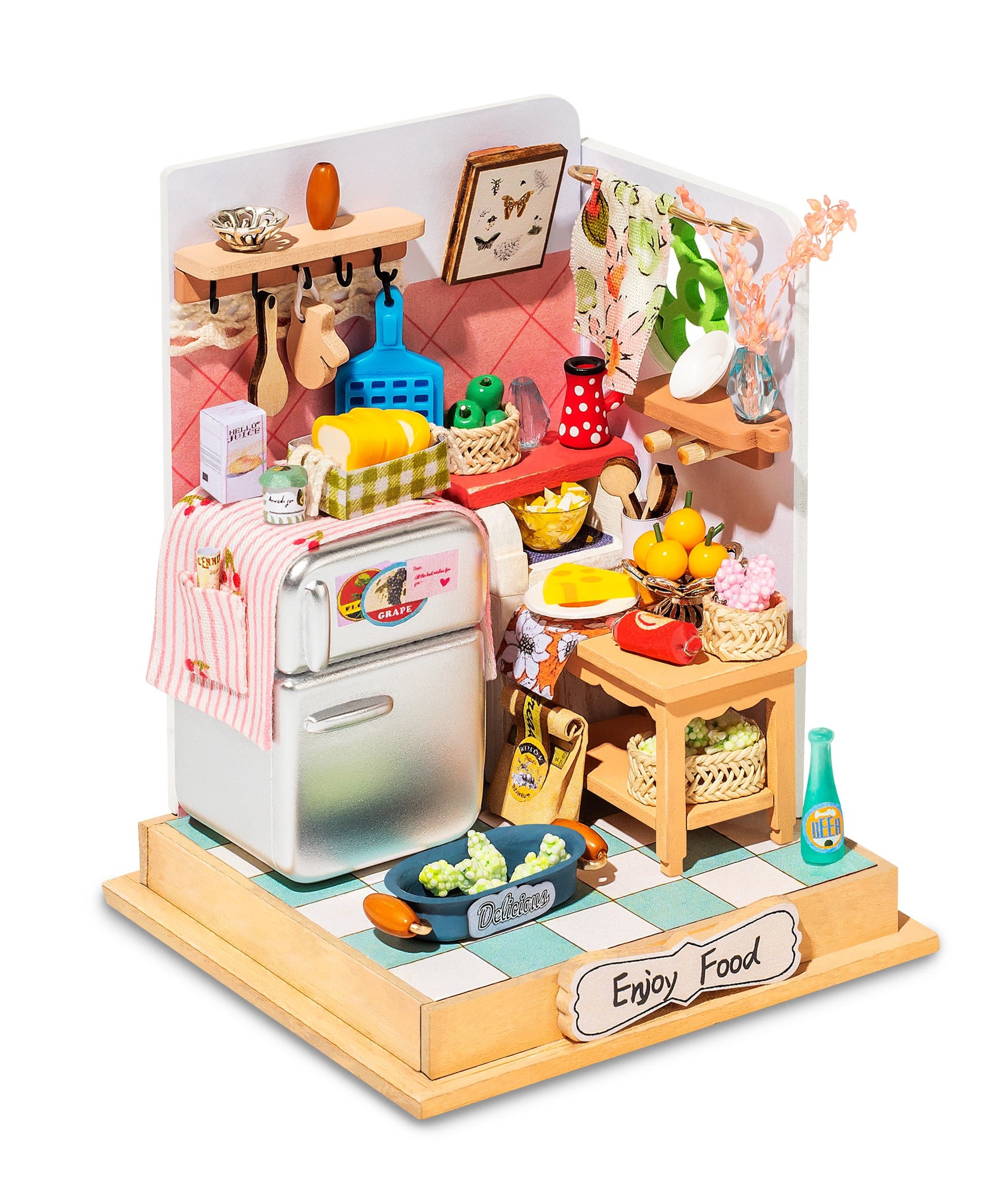 Wooden Living Kitchen Dollhouse 3D5 YEECHOP