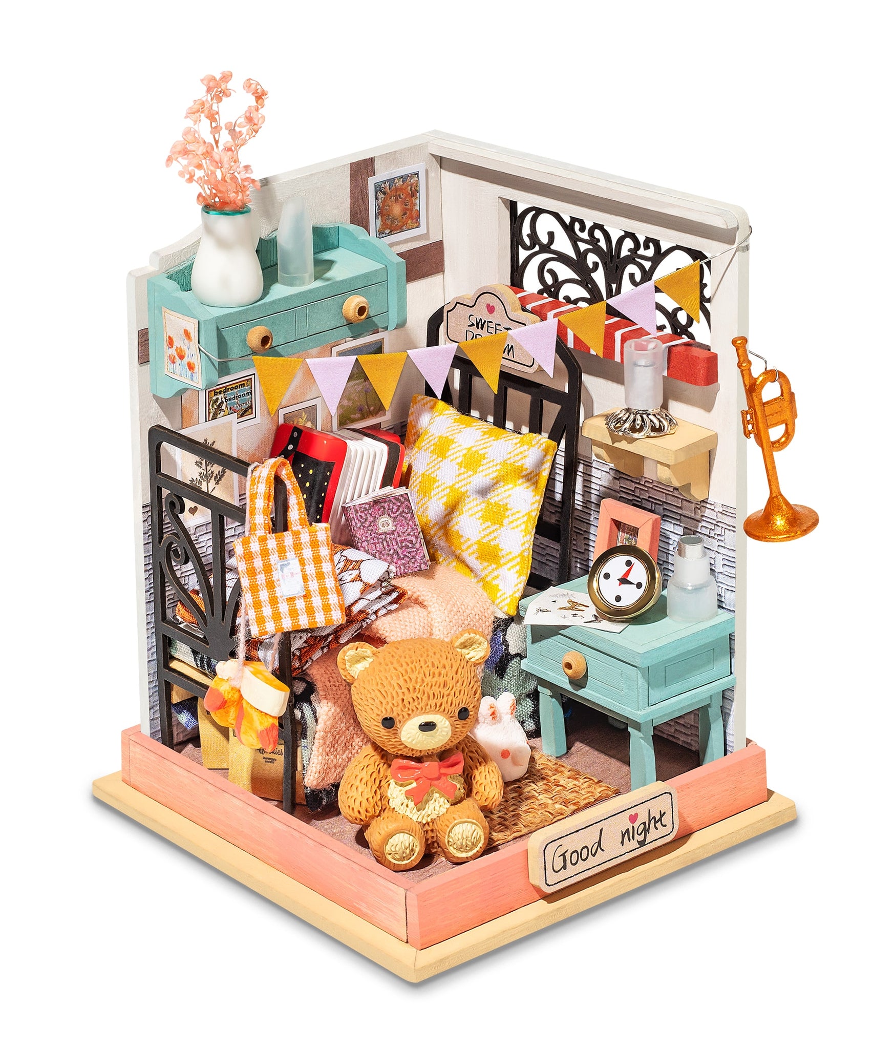 Wooden Living Kitchen Dollhouse 3D5 YEECHOP