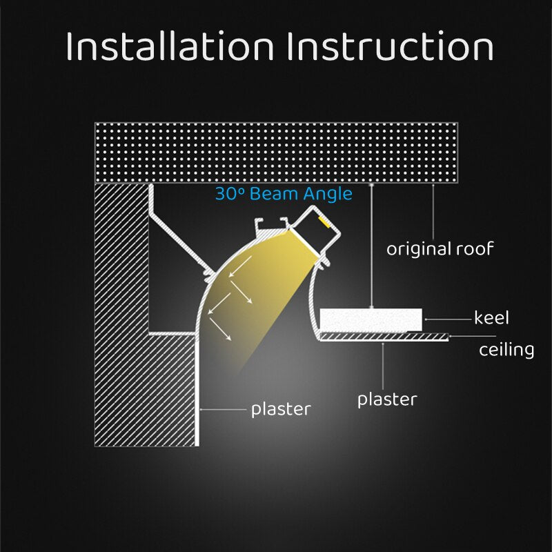 Ceiling LED Concealed Aluminum Profile LT62