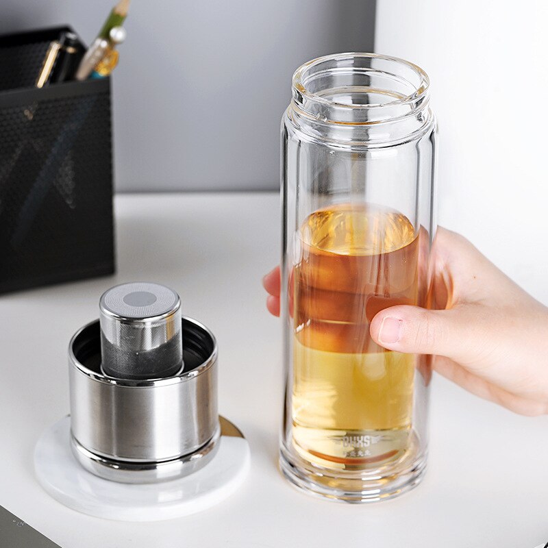 Office Double-Wall Glass Tea Bottle TS50 YEECHOP