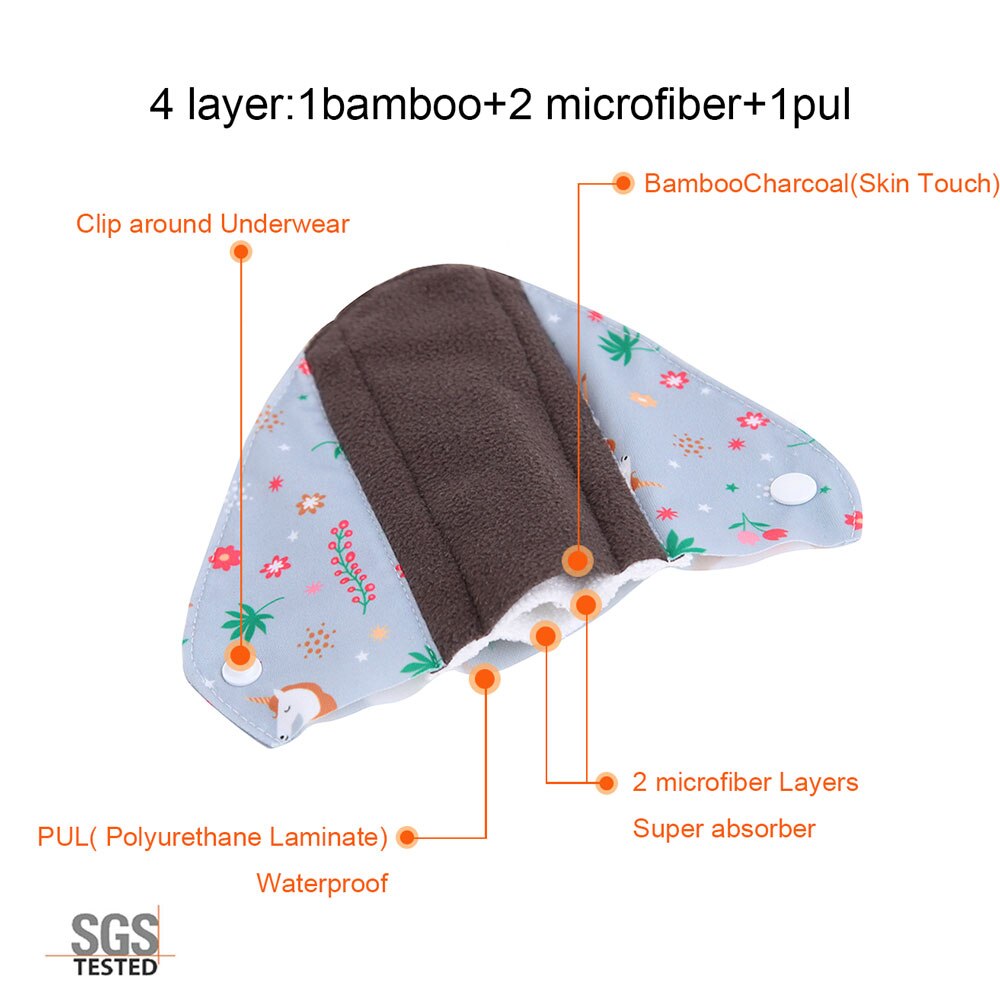 Reusable Pads Bamboo Charcoal Pads HM71