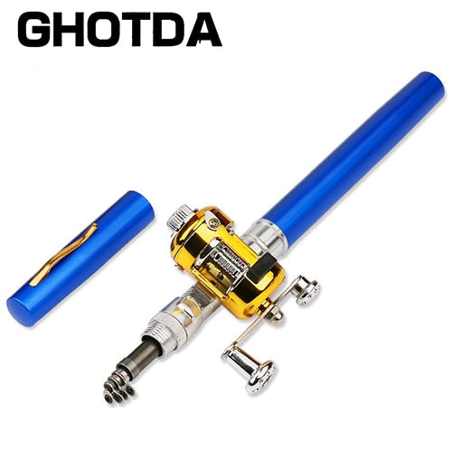 Mini Pen Shape Fishing Pole With Reel Wheel GD22 YEECHOP