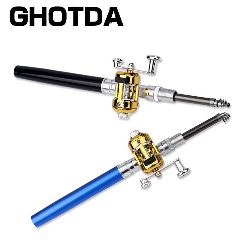 Mini Pen Shape Fishing Pole With Reel Wheel GD22 YEECHOP