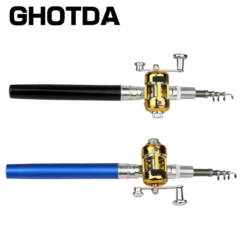 Mini Pen Shape Fishing Pole With Reel Wheel GD22 YEECHOP