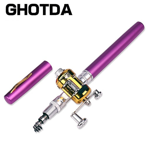 Mini Pen Shape Fishing Pole With Reel Wheel GD22 YEECHOP