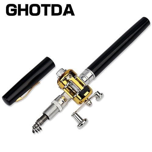 Mini Pen Shape Fishing Pole With Reel Wheel GD22 YEECHOP