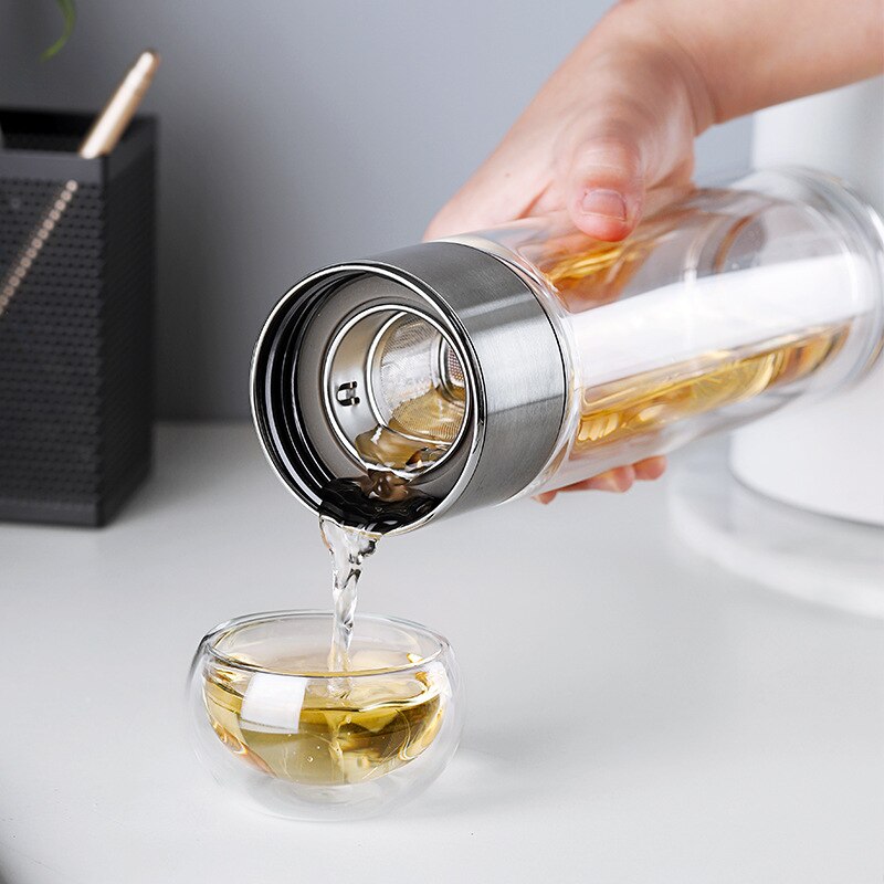 Office Double-Wall Glass Tea Bottle TS50 YEECHOP