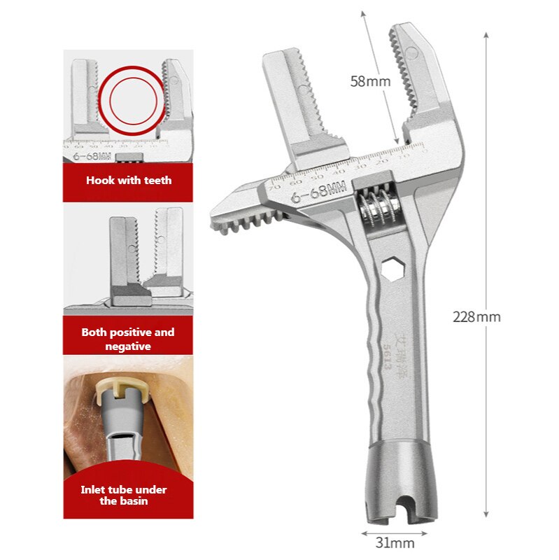 Multifunctional Scale Adjustable Wrench BT52 YEECHOP