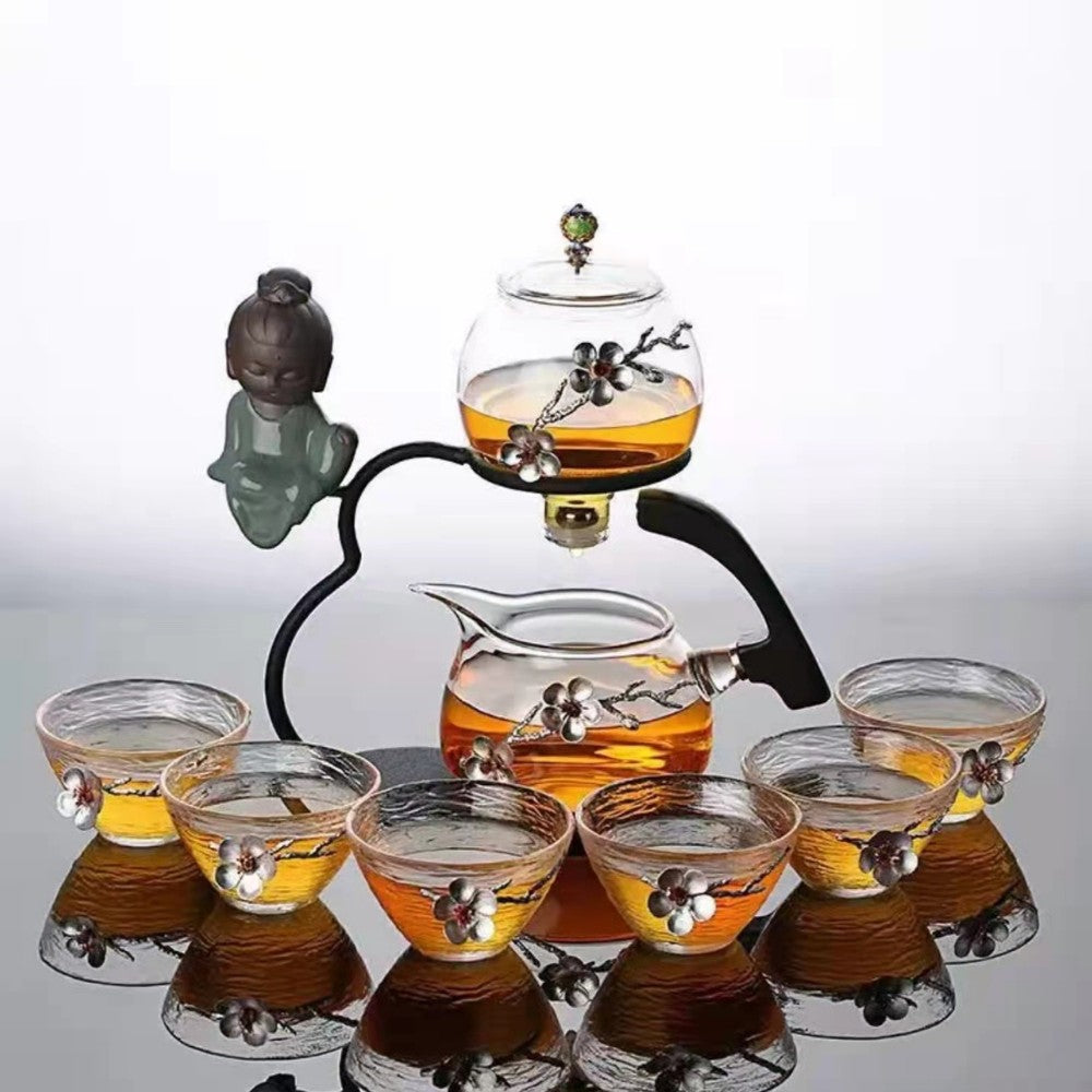 Plum Blossom Crystal Automatic Tea Set TS4 YEECHOP