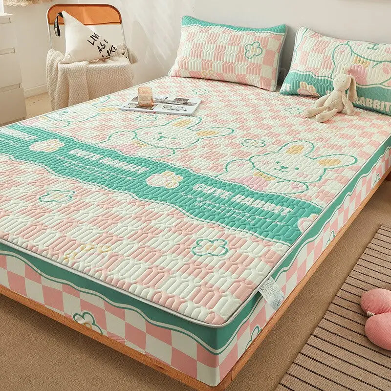 Printed Natural Thai Latex Summer Ice Silk Cool Bed  Mats Pillow Cover LS17 YEECHOP
