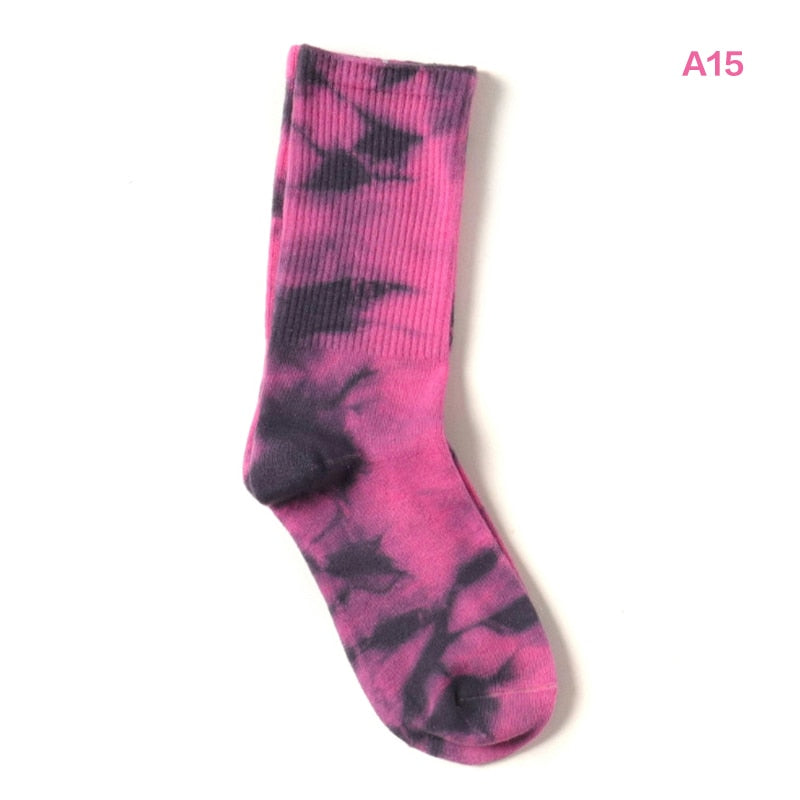 100% Cotton Tie-dye Long Tube Socks SC3 YEECHOP