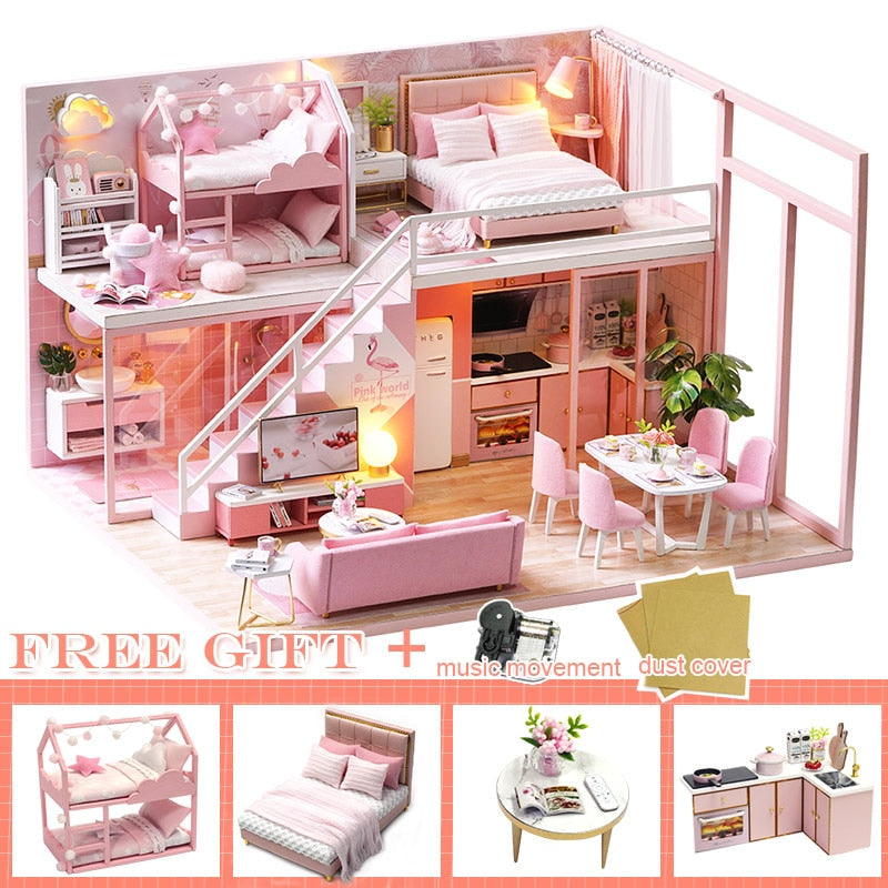 Wooden Miniature Dollhouse 3D4 YEECHOP