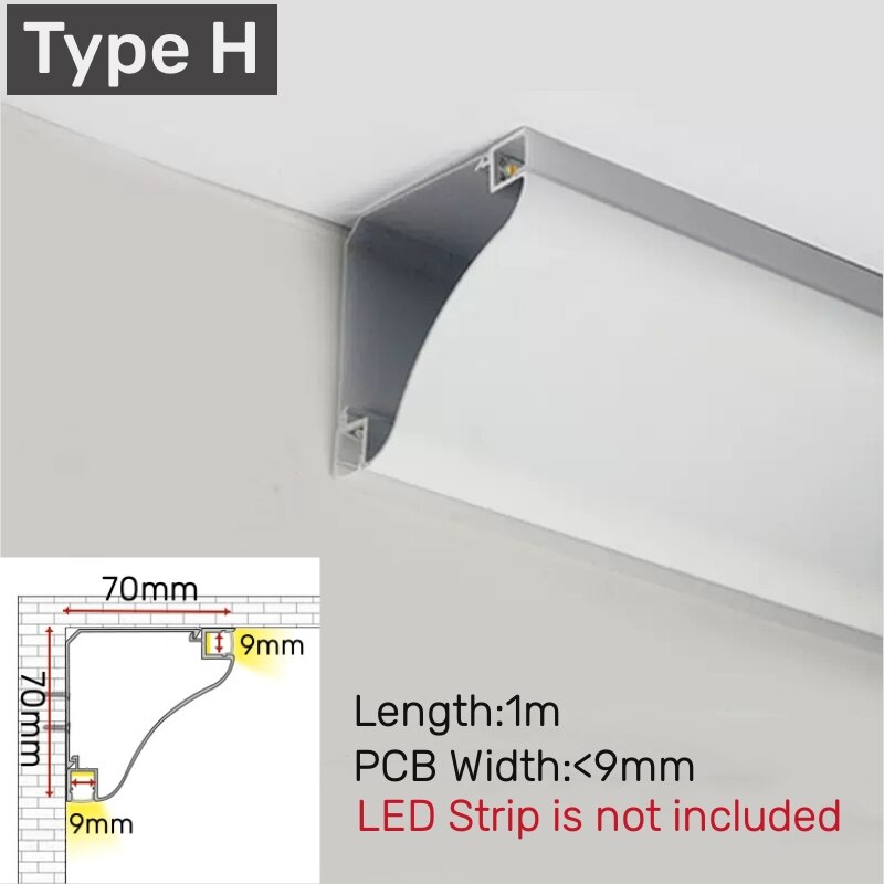 Ceiling LED Concealed Aluminum Profile LT62