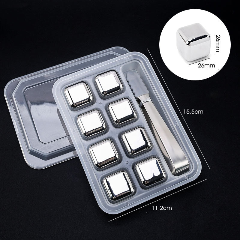 4/6/8 Pcs Stainless Steel Ice Cubes Set KT71 YEECHOP