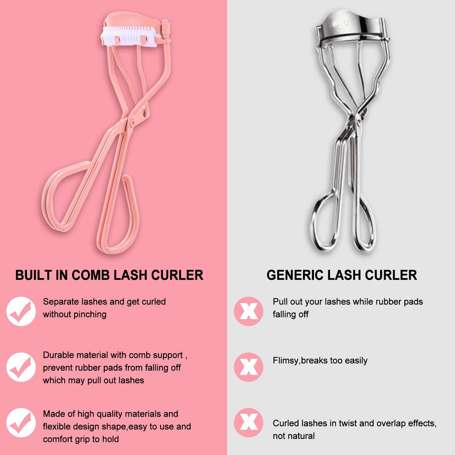 Eyelash Curler with Built-in Comb WG25 YEECHOP