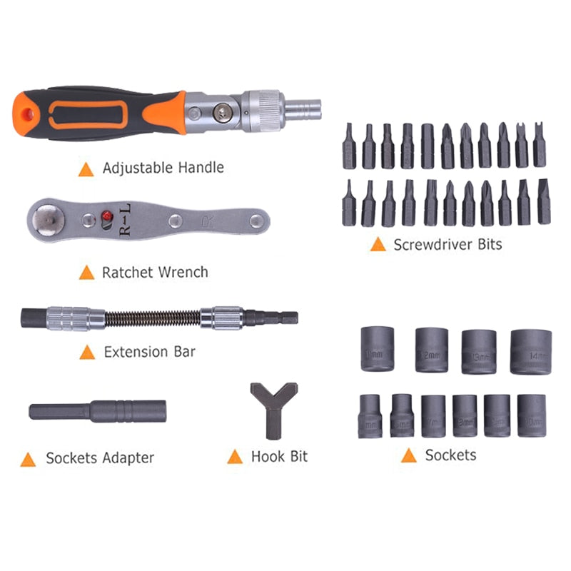 38-In-1 Labor-Saving Ratchet Screwdriver Set MC14 YEECHOP