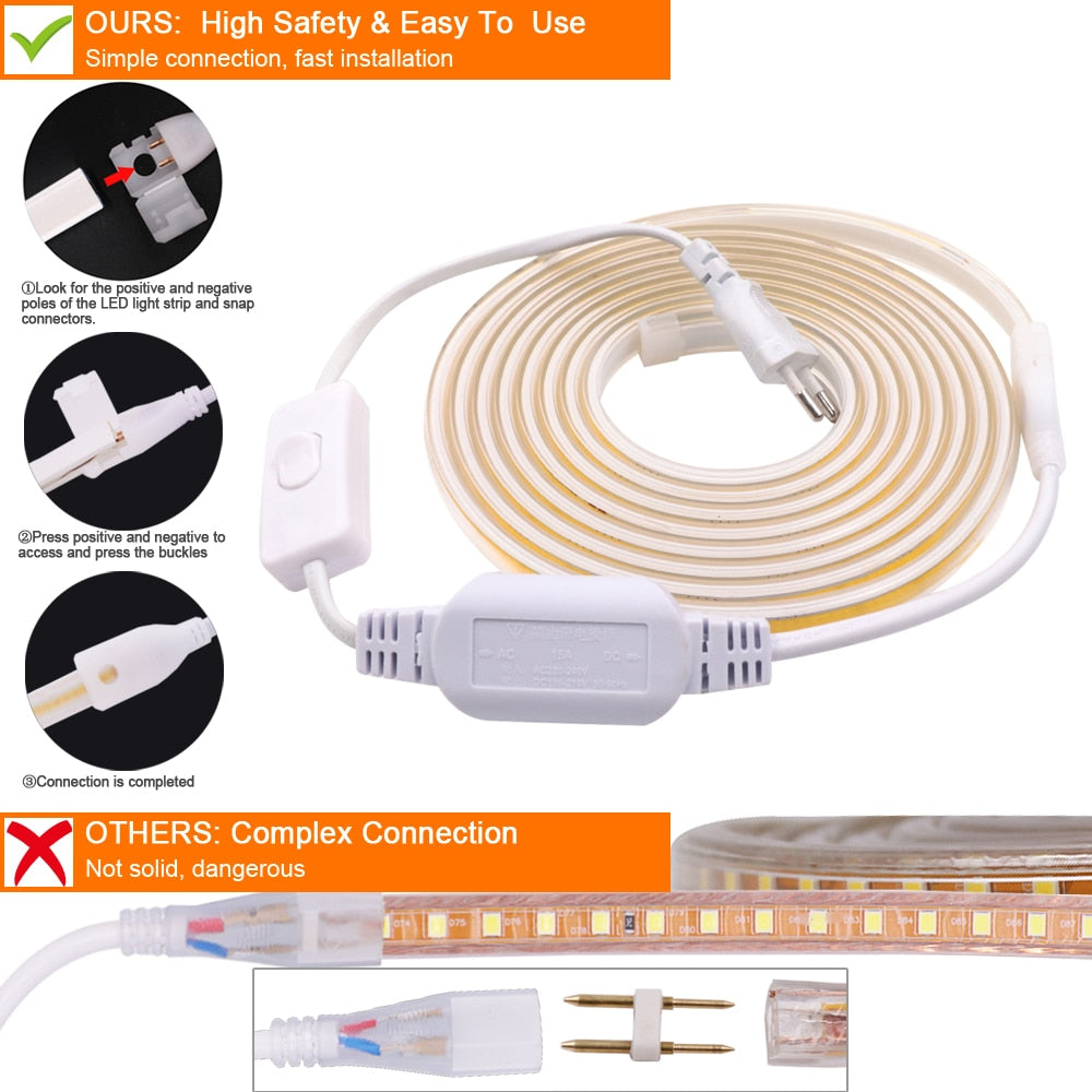 220V COB LED Waterproof Strip Light LT57