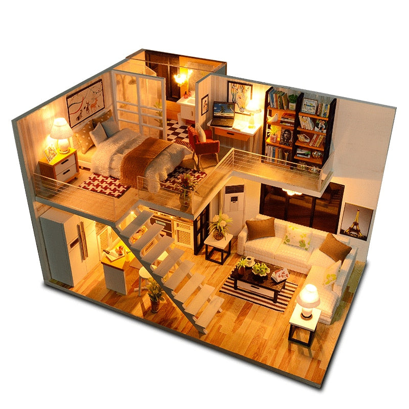 Wooden Miniature Dollhouse 3D4 YEECHOP