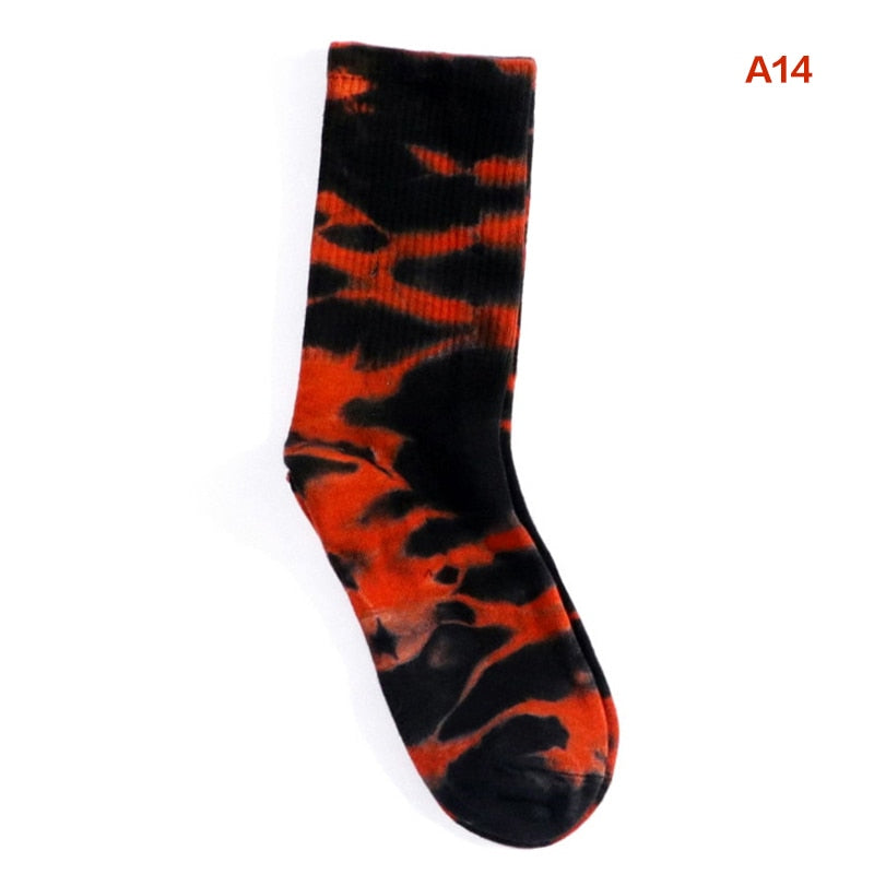 100% Cotton Tie-dye Long Tube Socks SC3 YEECHOP