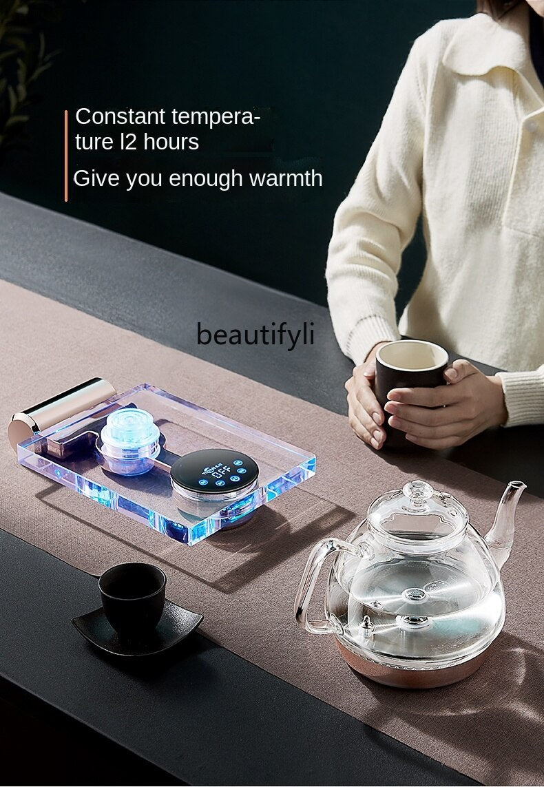 Fully Automatic Crystal Glass Bottom Kettle Integrated Tea Set TS47 YEECHOP