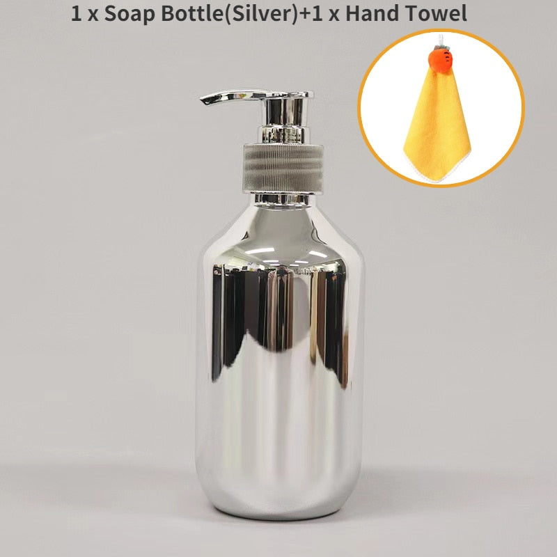 Refillable Silver Plated Soap Sanitizer Bottle HM63 YEECHOP