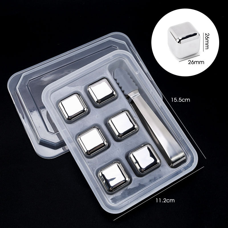 4/6/8 Pcs Stainless Steel Ice Cubes Set KT71 YEECHOP