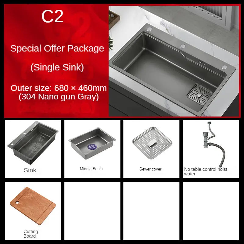 STAINLESS STEEL SINK SET KT13 YEECHOP