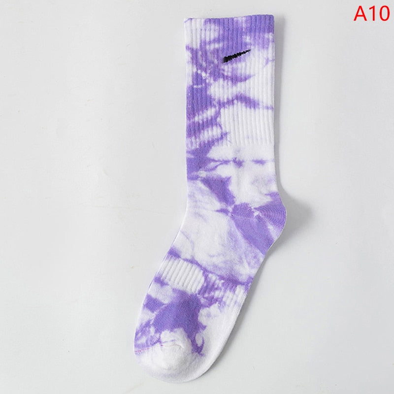 100% Cotton Tie-dye Long Tube Socks SC3 YEECHOP