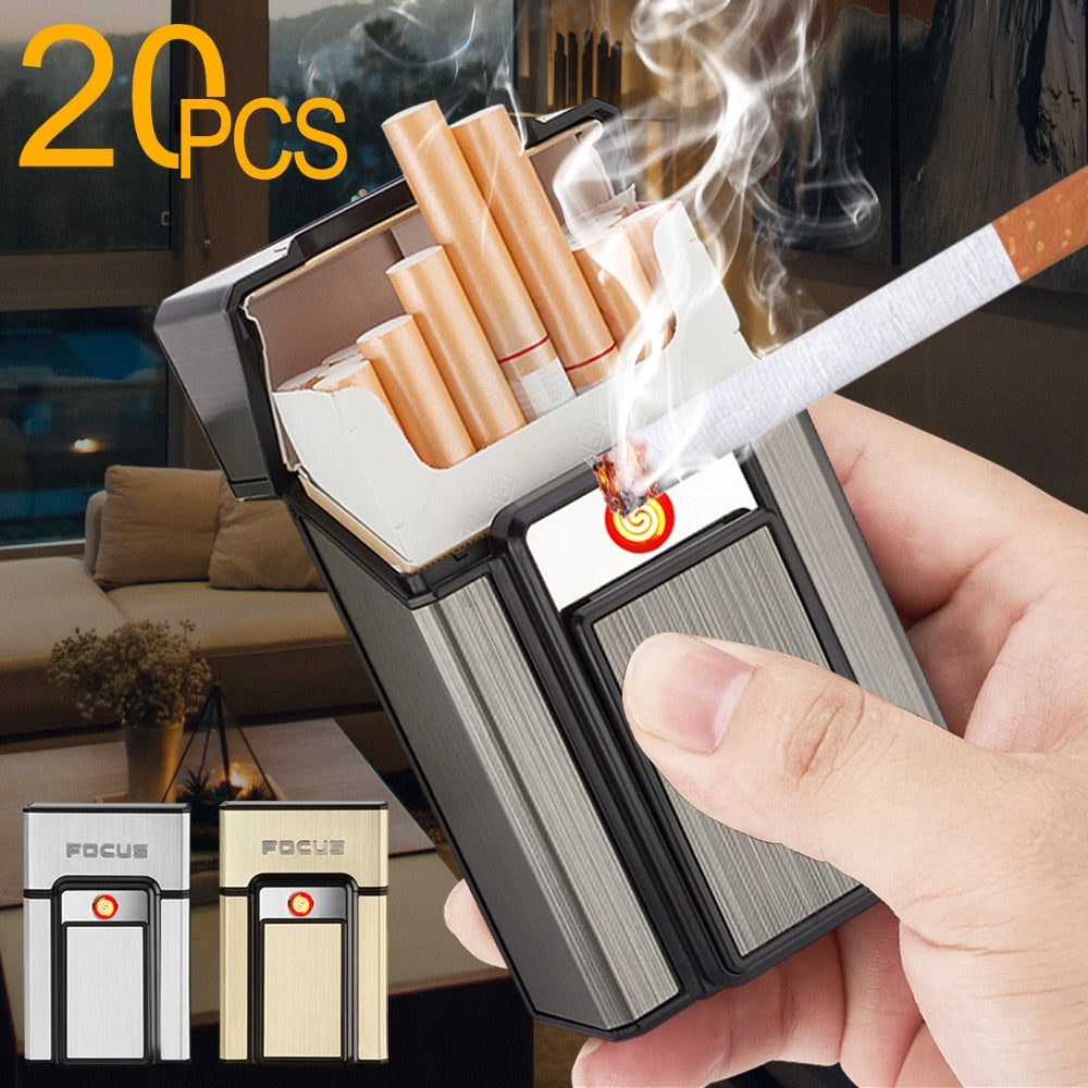 USB Rechargeable Lighter Cigarette Case SR27 YEECHOP