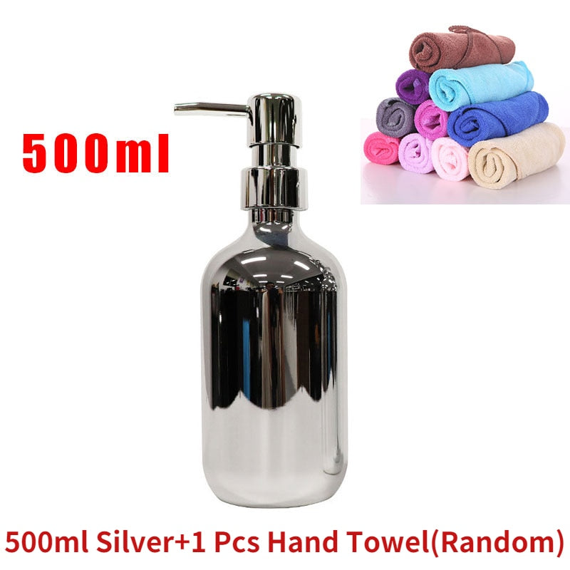 Refillable Silver Plated Soap Sanitizer Bottle HM63 YEECHOP