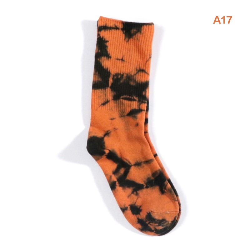 100% Cotton Tie-dye Long Tube Socks SC3 YEECHOP