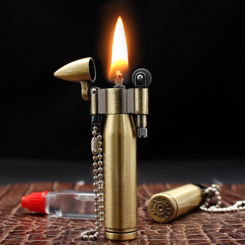 Retro Bullet Flint Grinding Wheel Oil Lighter SR28 YEECHOP