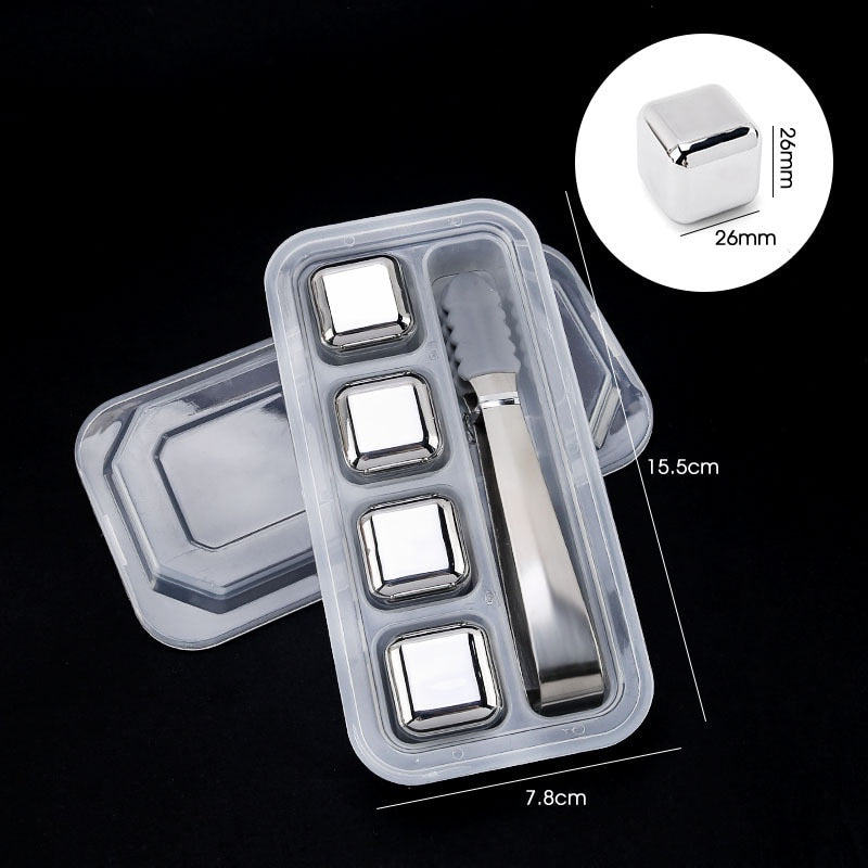 4/6/8 Pcs Stainless Steel Ice Cubes Set KT71 YEECHOP