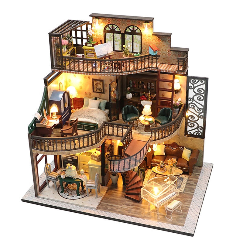 Wooden Miniature Dollhouse 3D4 YEECHOP